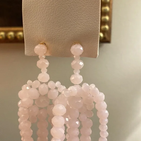 Free People, pink crystal multi-armed chandelier earrings, NWT!! - Picture 4 of 4